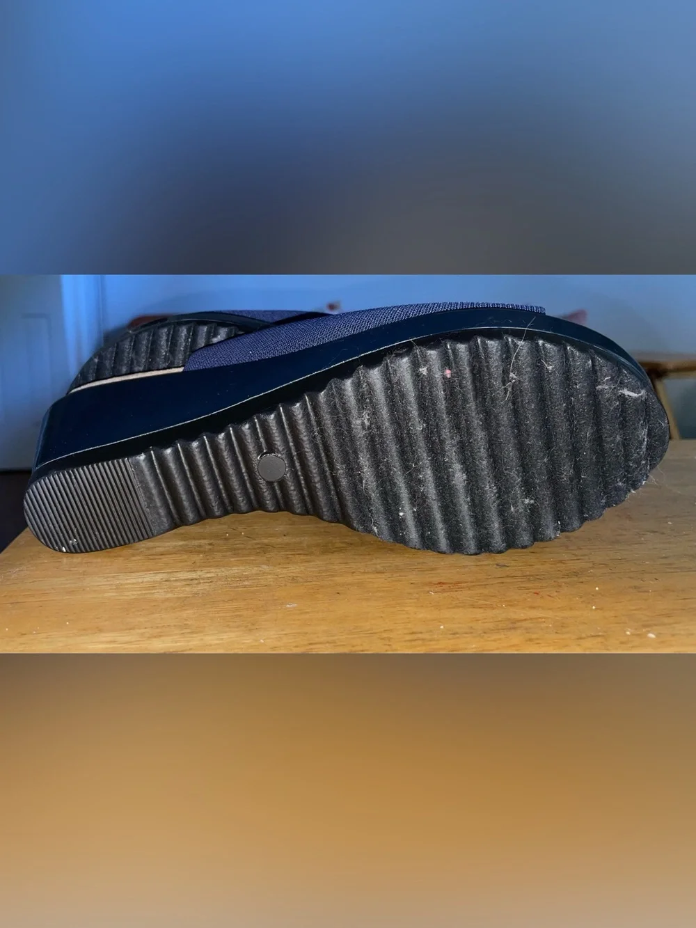 Anne Klein Flex slide wedge in Navy Blue | Size 9.5 M